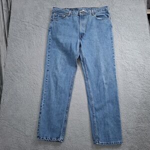 Vintage Made In USA Levi's 505 36x30 Blue Jeans Faded Regular Fit Straight Leg -